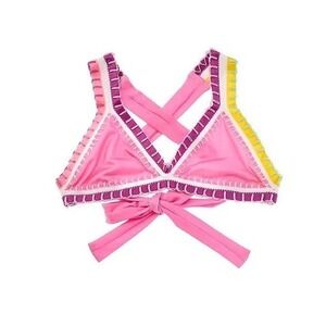 NWT PQ Swim‎ rainbow embroidered baby bikini Top Size 6
